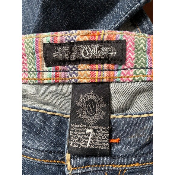 SILLY Jeans Women's Y2K Blue Wash Distressed Bootcut Flare Denim Pants 7 - Picture 6 of 6